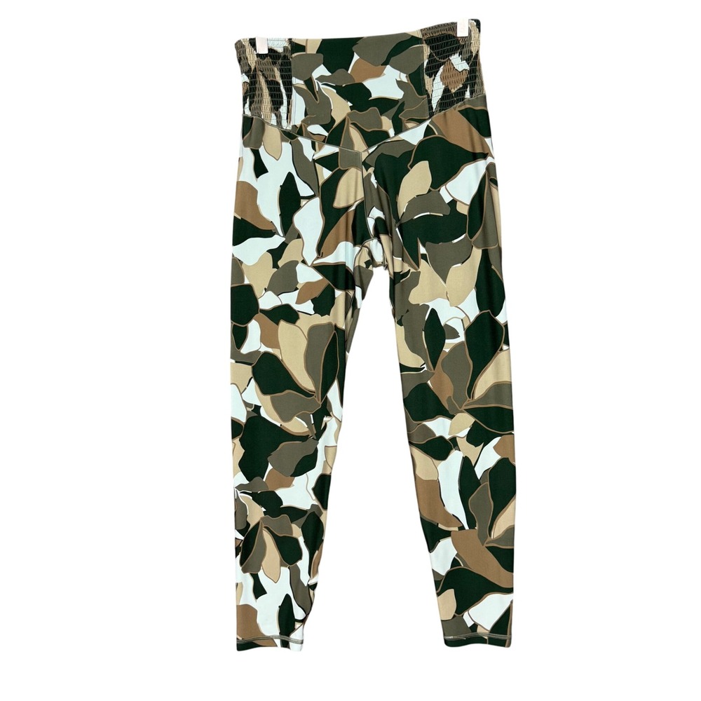 OFFLINE‎ by Aerie XL Long Leggings Green Real Me High Rise Smocked Waist Camo